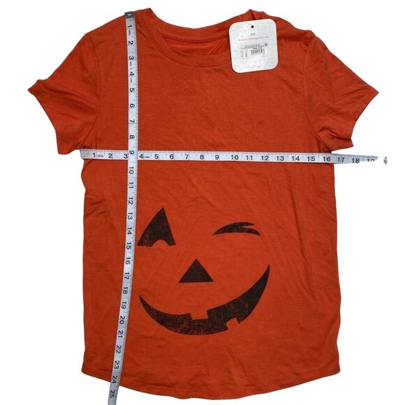 Isabel Maternity Shirt Top Women's XS Orange Pumpkin Face Graphic‎ Short-Sleeve - Picture 3 of 8